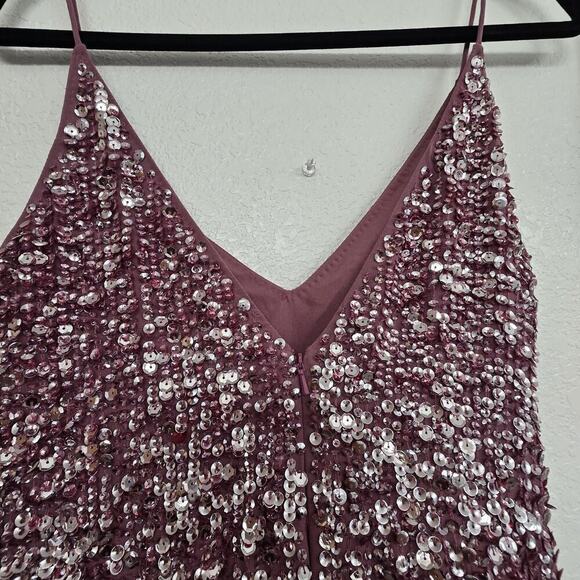 Asos Design  Embellished Maxi Drape Side Cami Dress Orchid Color  Size 6 Formal - Picture 12 of 14